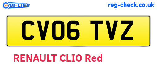 CV06TVZ are the vehicle registration plates.