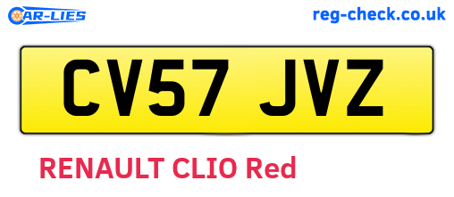 CV57JVZ are the vehicle registration plates.
