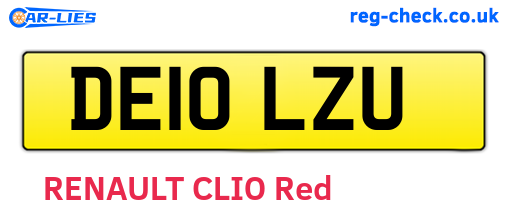 DE10LZU are the vehicle registration plates.