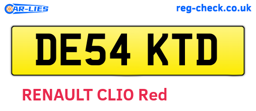 DE54KTD are the vehicle registration plates.