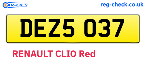 DEZ5037 are the vehicle registration plates.