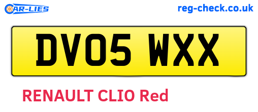DV05WXX are the vehicle registration plates.