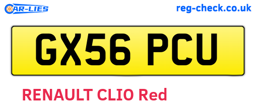GX56PCU are the vehicle registration plates.