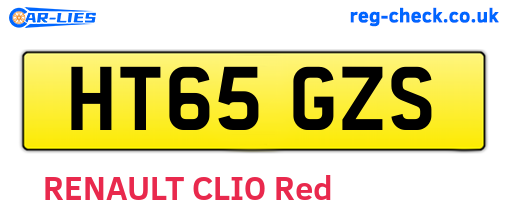 HT65GZS are the vehicle registration plates.