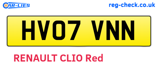 HV07VNN are the vehicle registration plates.