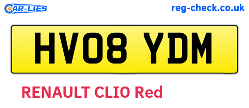 HV08YDM are the vehicle registration plates.