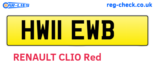 HW11EWB are the vehicle registration plates.