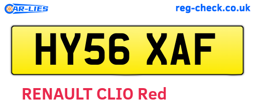 HY56XAF are the vehicle registration plates.