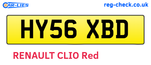 HY56XBD are the vehicle registration plates.