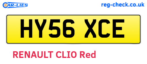 HY56XCE are the vehicle registration plates.