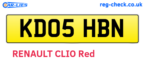 KD05HBN are the vehicle registration plates.