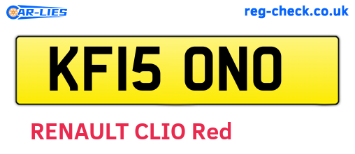 KF15ONO are the vehicle registration plates.