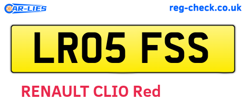 LR05FSS are the vehicle registration plates.