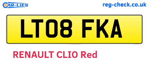 LT08FKA are the vehicle registration plates.