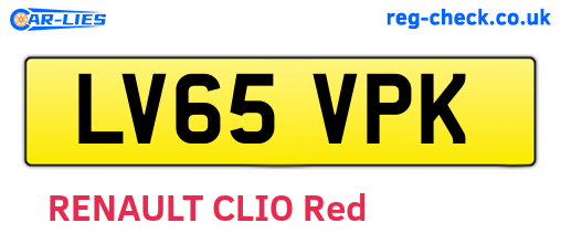 LV65VPK are the vehicle registration plates.