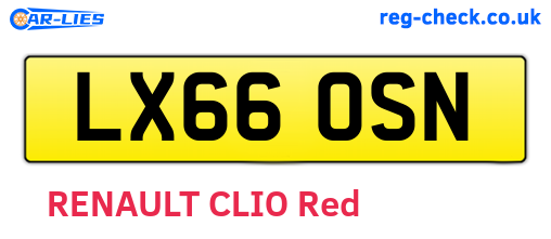LX66OSN are the vehicle registration plates.