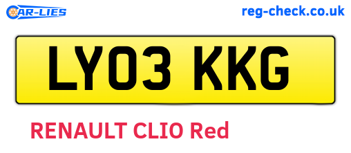 LY03KKG are the vehicle registration plates.