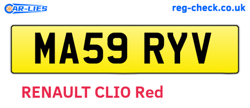 MA59RYV are the vehicle registration plates.