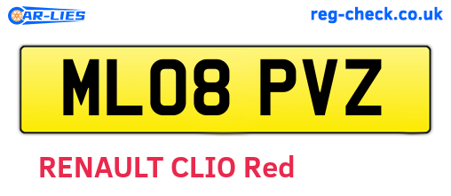ML08PVZ are the vehicle registration plates.