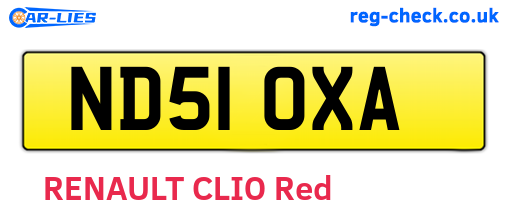 ND51OXA are the vehicle registration plates.