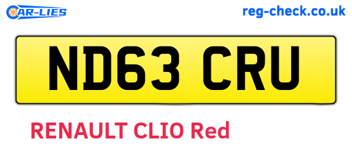 ND63CRU are the vehicle registration plates.