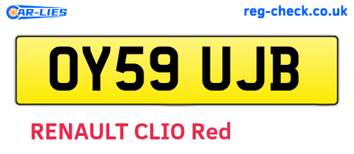 OY59UJB are the vehicle registration plates.
