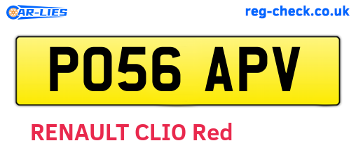 PO56APV are the vehicle registration plates.