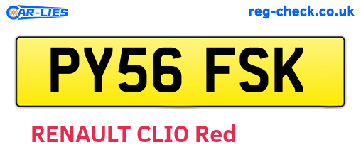 PY56FSK are the vehicle registration plates.