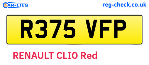 R375VFP are the vehicle registration plates.