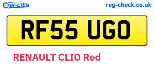 RF55UGO are the vehicle registration plates.