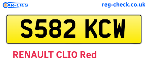 S582KCW are the vehicle registration plates.