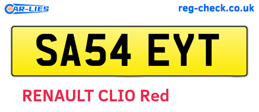 SA54EYT are the vehicle registration plates.