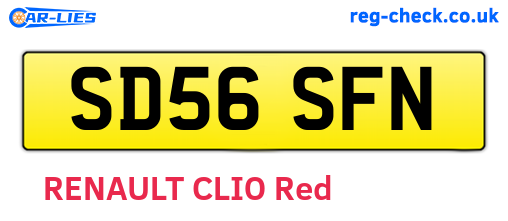 SD56SFN are the vehicle registration plates.