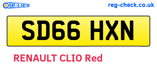 SD66HXN are the vehicle registration plates.
