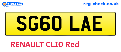 SG60LAE are the vehicle registration plates.