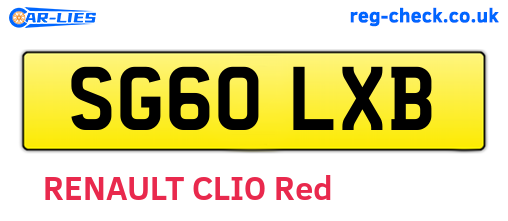 SG60LXB are the vehicle registration plates.