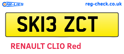 SK13ZCT are the vehicle registration plates.