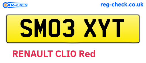 SM03XYT are the vehicle registration plates.