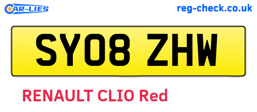 SY08ZHW are the vehicle registration plates.