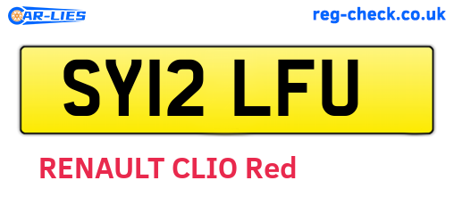 SY12LFU are the vehicle registration plates.