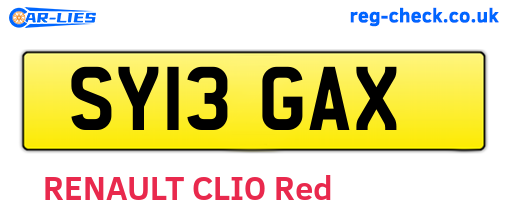 SY13GAX are the vehicle registration plates.