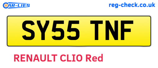 SY55TNF are the vehicle registration plates.