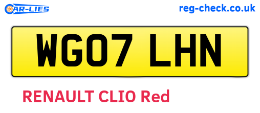 WG07LHN are the vehicle registration plates.