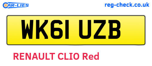 WK61UZB are the vehicle registration plates.