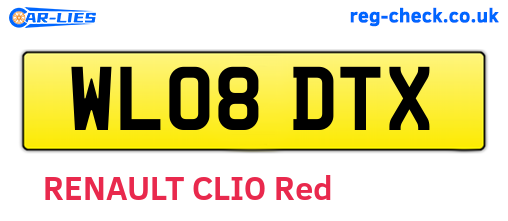 WL08DTX are the vehicle registration plates.