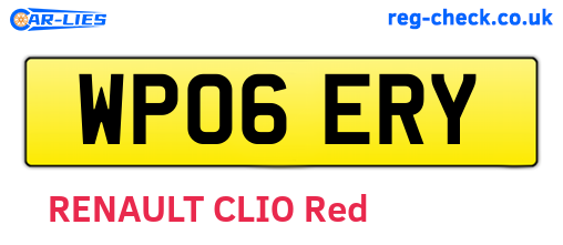 WP06ERY are the vehicle registration plates.