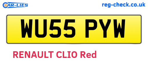 WU55PYW are the vehicle registration plates.
