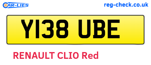 Y138UBE are the vehicle registration plates.