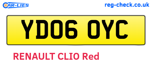 YD06OYC are the vehicle registration plates.
