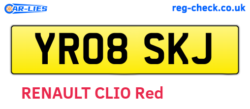YR08SKJ are the vehicle registration plates.